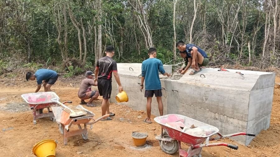Pembangunan Jembatan Gantung Talang Perigi Terus Berlanjut