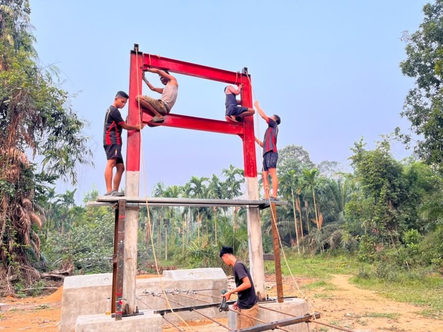 Pembangunan Jembatan Gantung Talang Perigi Terus Berlanjut hingga hari ini