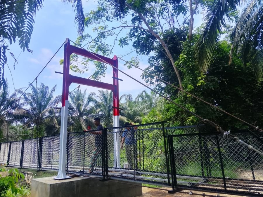 Pembangunan Jembatan Garuda Masuki Tahap Pengecatan Pilon Utama
