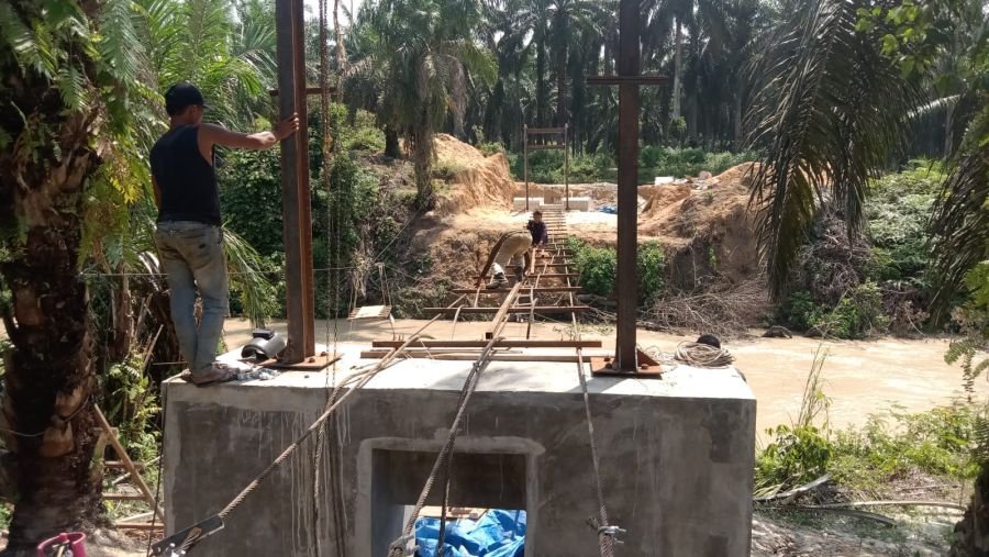 Pembangunan Jembatan Garuda Tahap III Masuki Tahap Pemasangan Sling Atas