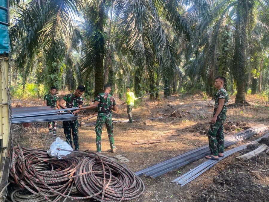 Pembangunan Jembatan Garuda Tahap III Kuansing Dimulai, TNI Turun Tangan