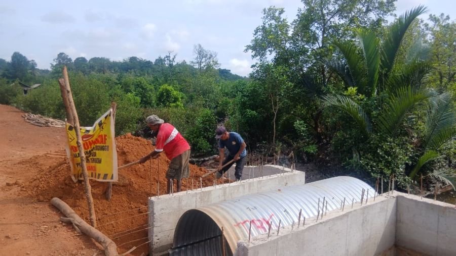 Pembangunan Jembatan Sungai Mata II Capai Tahap Penimbunan
