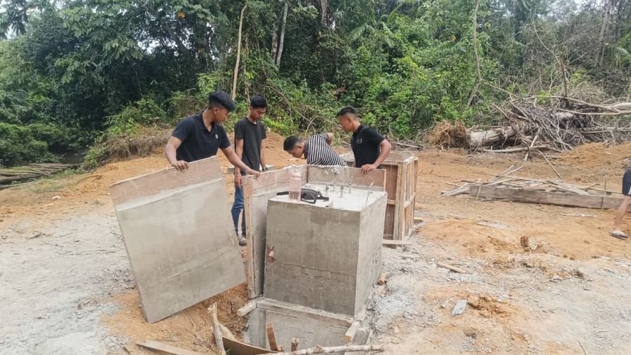 Pembangunan Jembatan Talang Perigi Terus Bergerak, Tiang Pilon Masuk Tahap Penimbunan