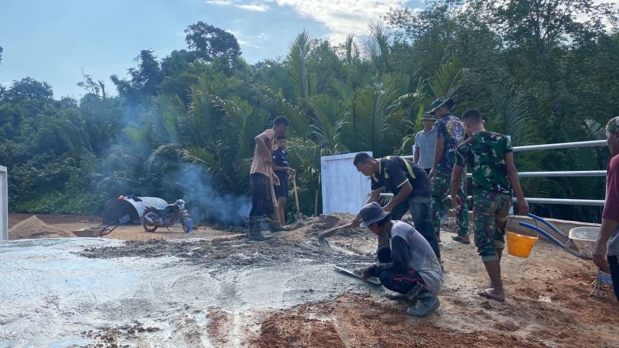 Pengecoran Jembatan ARMCO Sungai Merpati Terus Dikebut