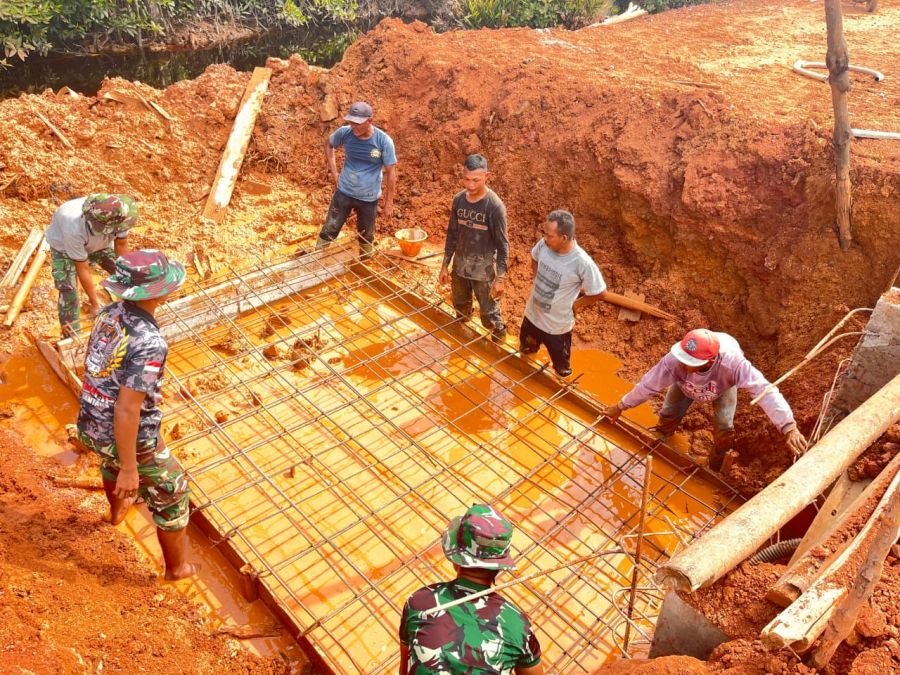 Pengecoran Pondasi Jembatan Sungai Mata II Terus Dikebut