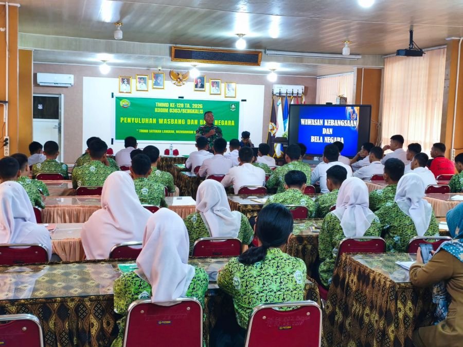 Penyuluhan Wawasan Kebangsaan dan Bela Negara Digelar dalam Rangka TMMD ke-128 di SMAN 2 Mandau