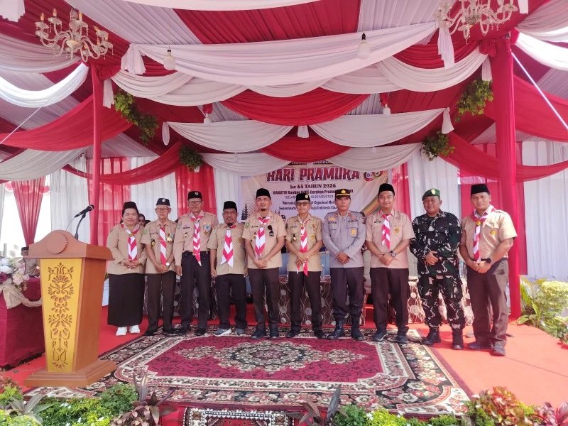 Peringatan Hari Pramuka ke-65 di Kecamatan Pinggir Berjalan Khidmat