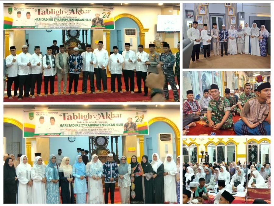 Peringati Hari Jadi Ke-27 Rohil, Wadanramil 01/Bangko Hadiri Tabligh Akbar Bersama Ustadz UCAY
