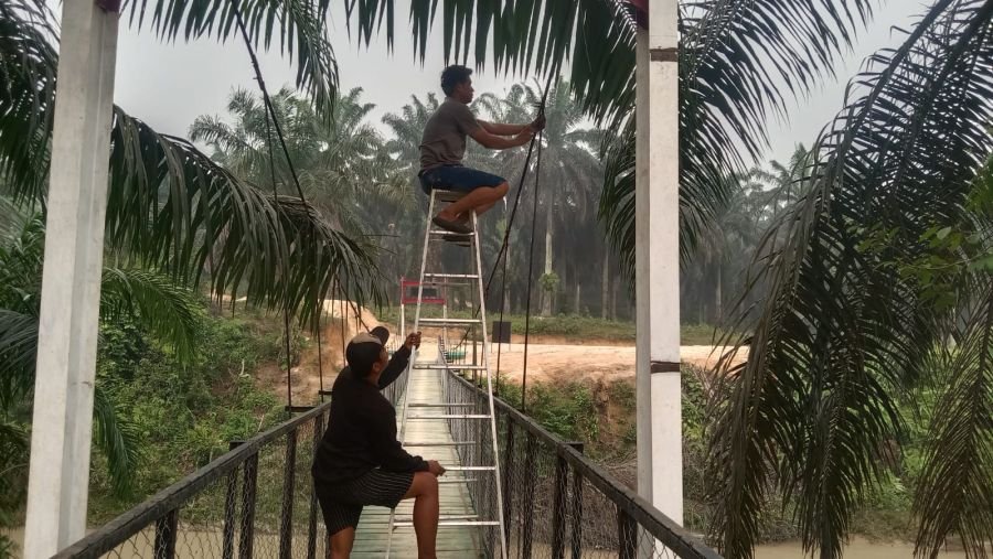Jembatan Perintis Garuda di Kuansing Diperbaiki, Komponen Penyangga Ditambah