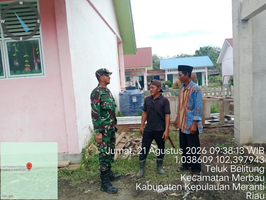 Perkuat Kemanunggalan TNI dan Rakyat, Babinsa Koramil 06/Merbau Aktifkan Komsos di Kampung Pancasila