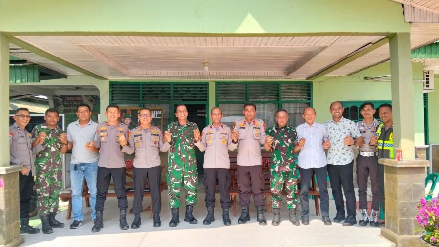 Perkuat Sinergitas TNI-Polri, Kapolsek Kampar Kiri Sambangi Koramil  0313-05/Kampar Kiri