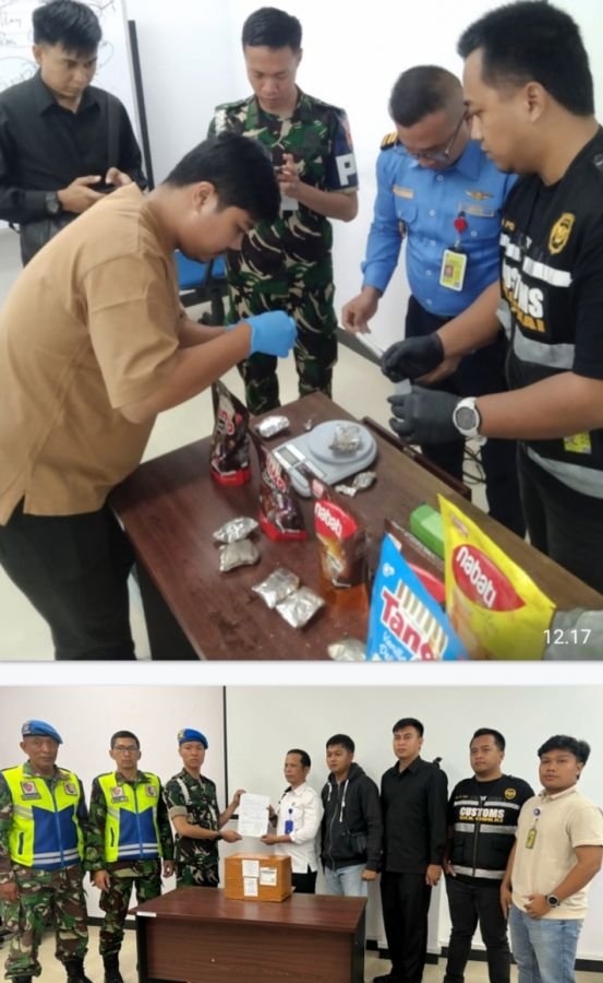Personel BKO Lanud Roesmin Nurjadin Gagalkan Pengiriman 297 Gram Sabu di Bandara SSK II Pekanbaru