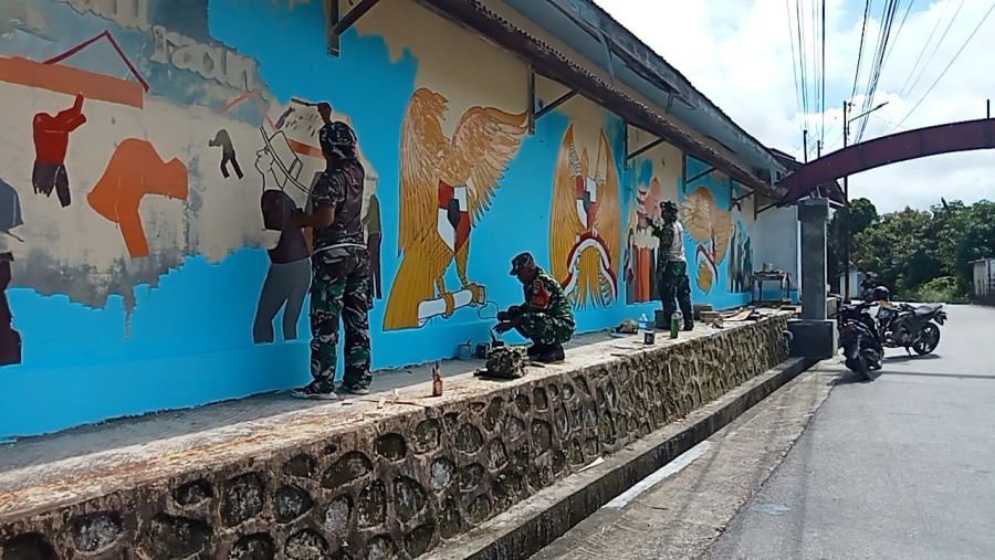 PERSONEL KODIM 0317/TBK KEBUT KAMPUNG PANCASILA