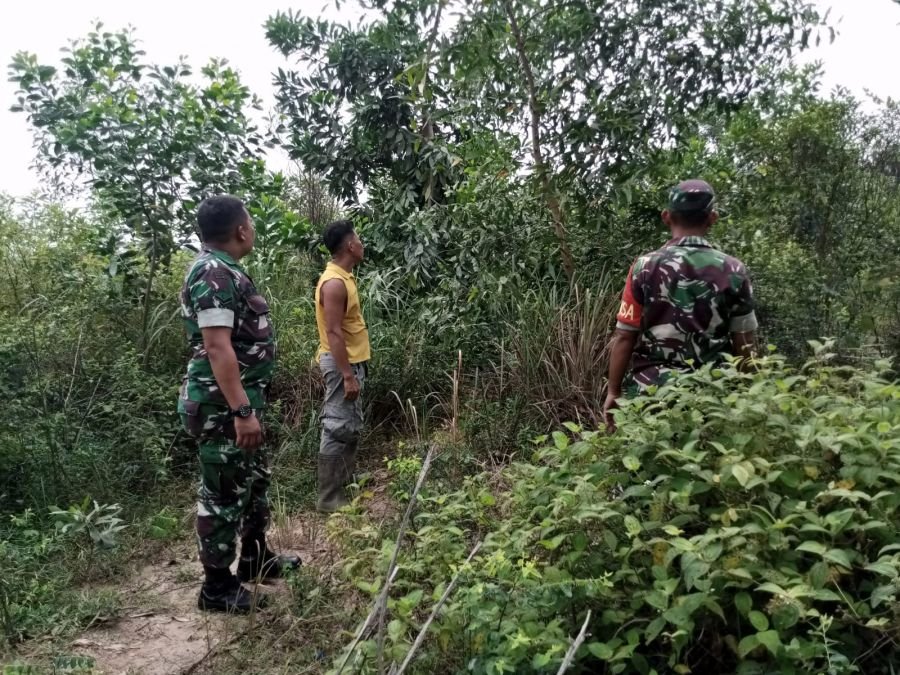 Personel Koramil 0321-03/Bgs Rohil Sinergi Bersama Warga Patroli Karhutla