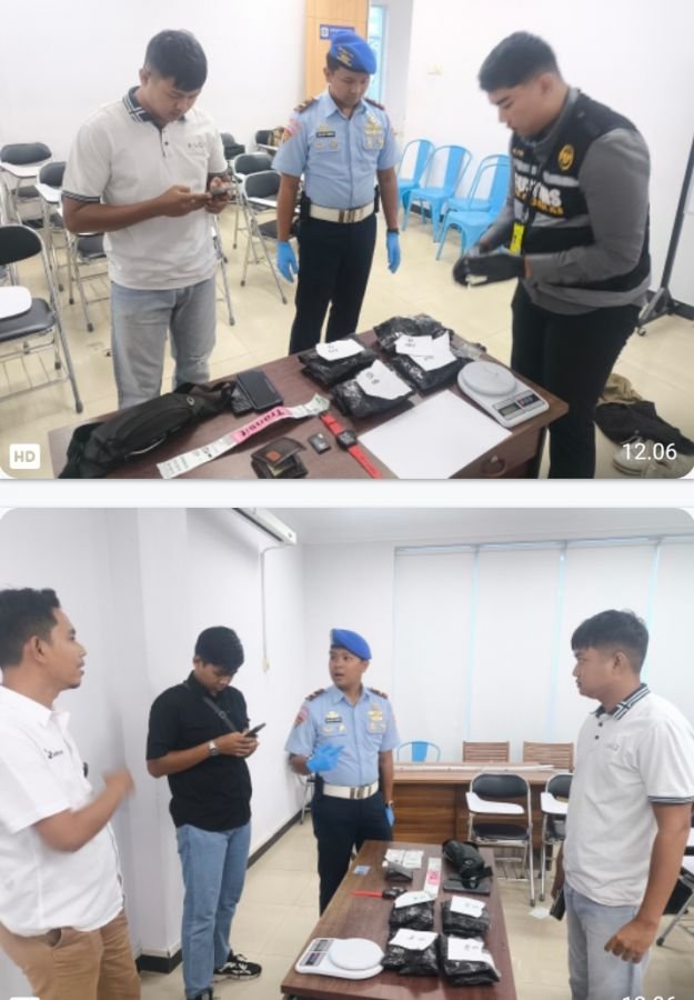 Personel Lanud RSN dan Petugas Avsec Gagalkan Penyelundupan 2 Kg Sabu di Bandara SSK II Pekanbaru