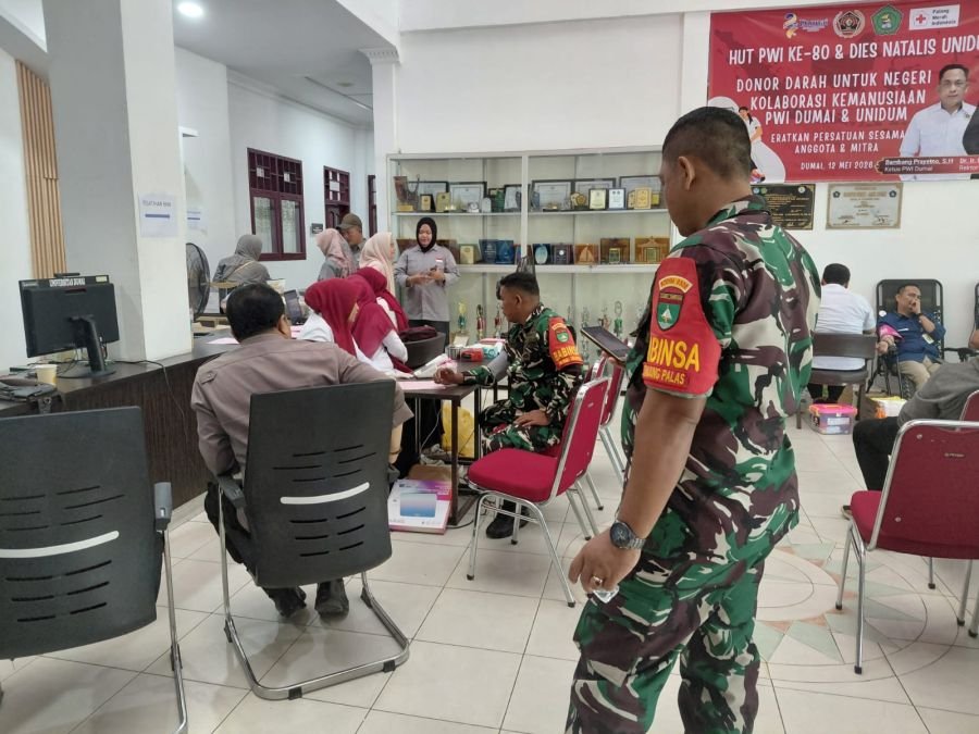 Personil Kodim 0320/Dumai Dukung kegiatan Donor Darah.