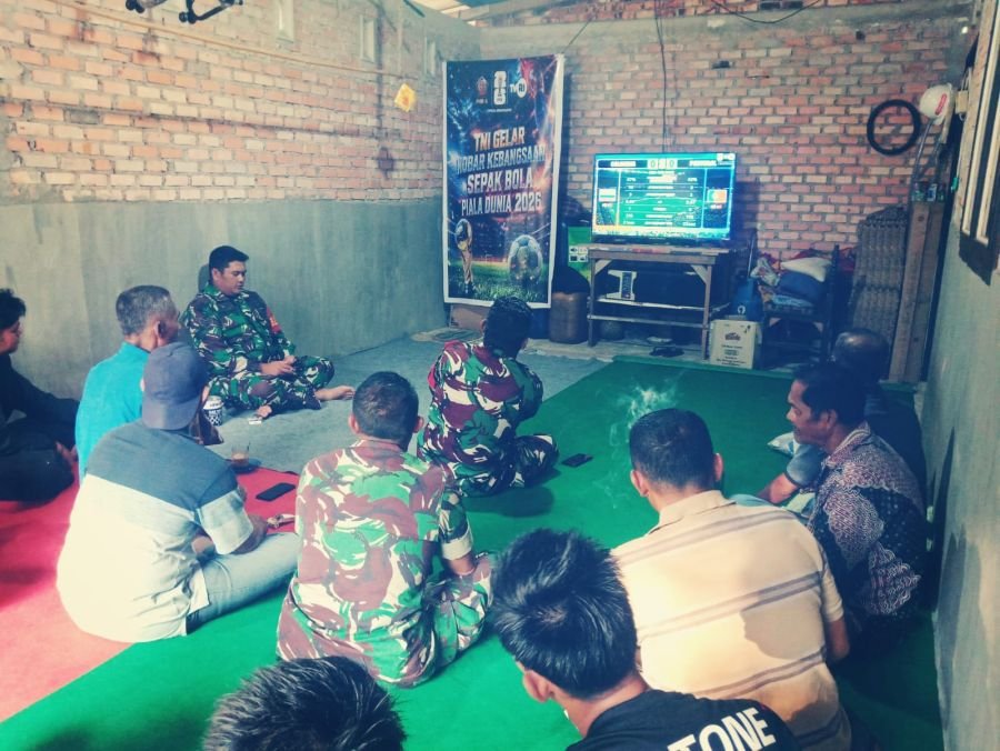 Personil Koramil 12/XIII Koto Kampar Gelar Nonton Bareng  piala dunia Bersama Warga Binaan