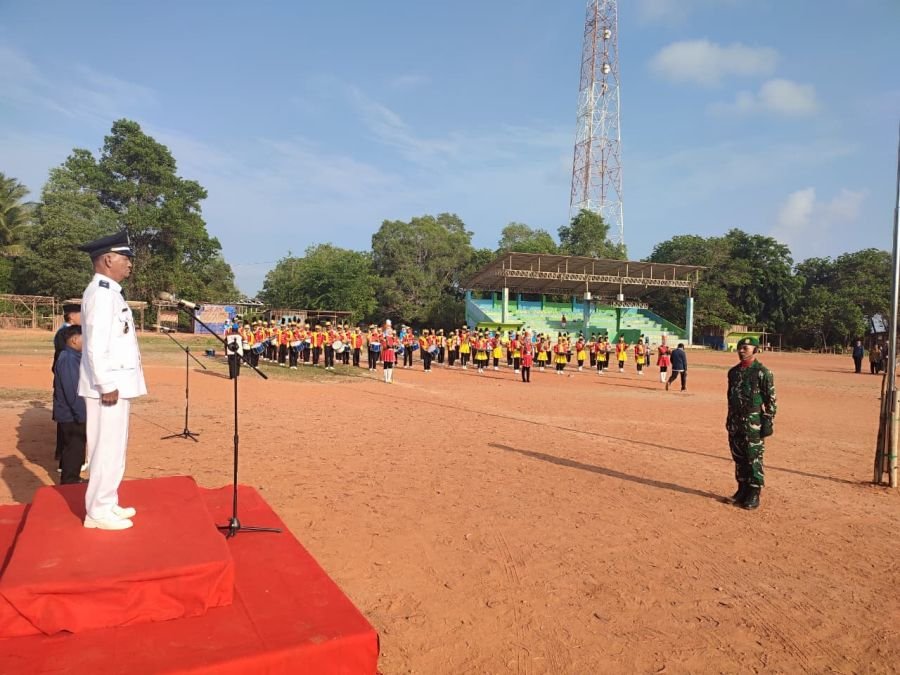 Pimpin Upacara HUT RI ke-81, Babinsa Desa Kelong Tegakkan Bendera Merah Putih