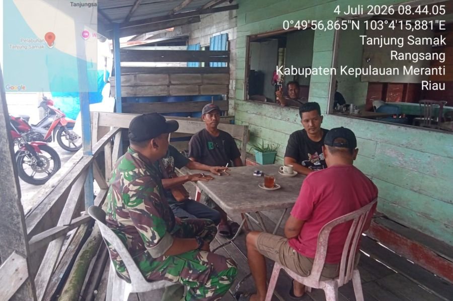 Danpos Ramil Rangsang Sosialisasikan Batas Wilayah Darat dan Laut di Tanjung Samak