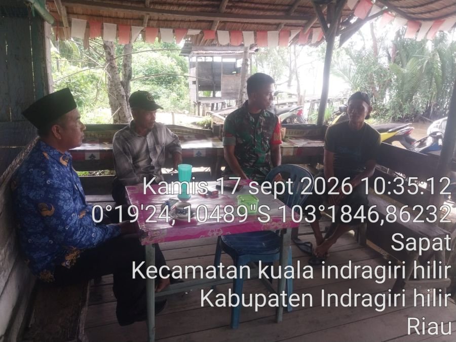 Pratu J Sembiring Komsos bersama Warga Sapat, Tekankan Pentingnya Kebersamaan Jaga Lingkungan