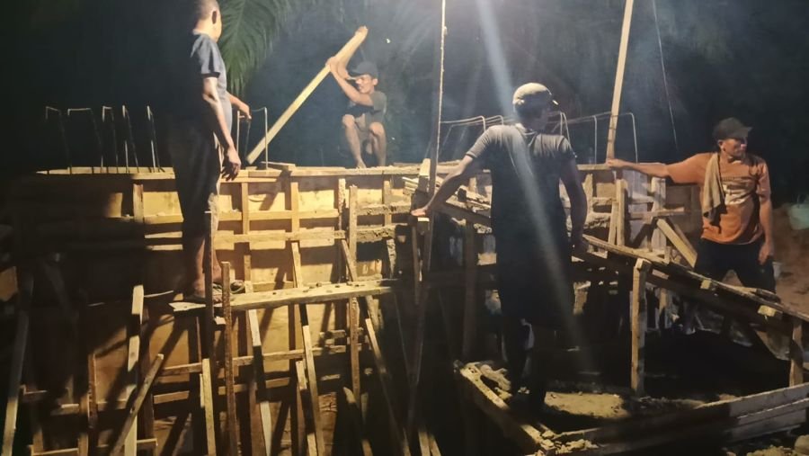 Progres Hari Ini: Lembur Malam Pengecoran Mall Pondasi Jembatan Perintis Garuda Terus Dilanjutkan
