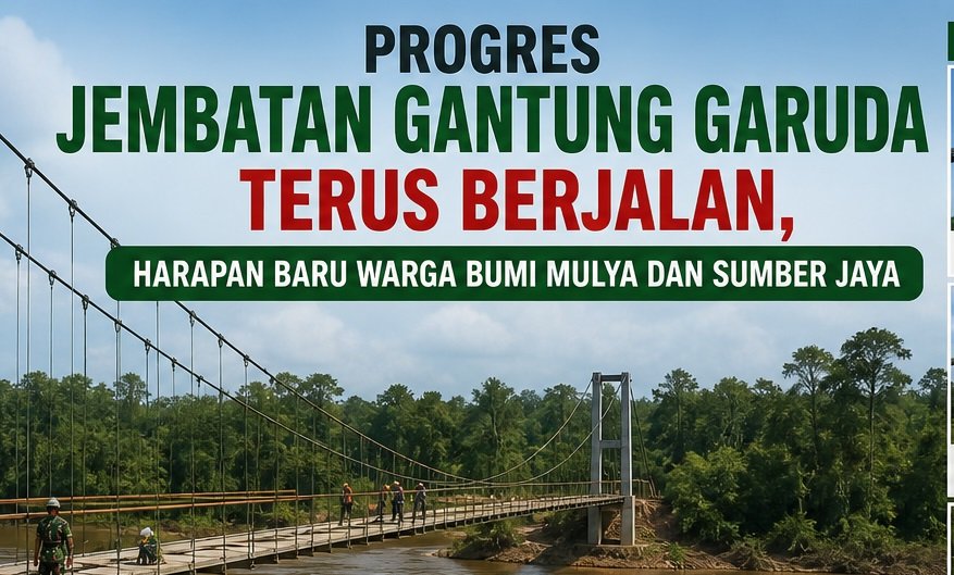 Progres Jembatan Gantung Garuda Terus Berjalan, Harapan Baru Warga Bumi Mulya dan Sumber Jaya