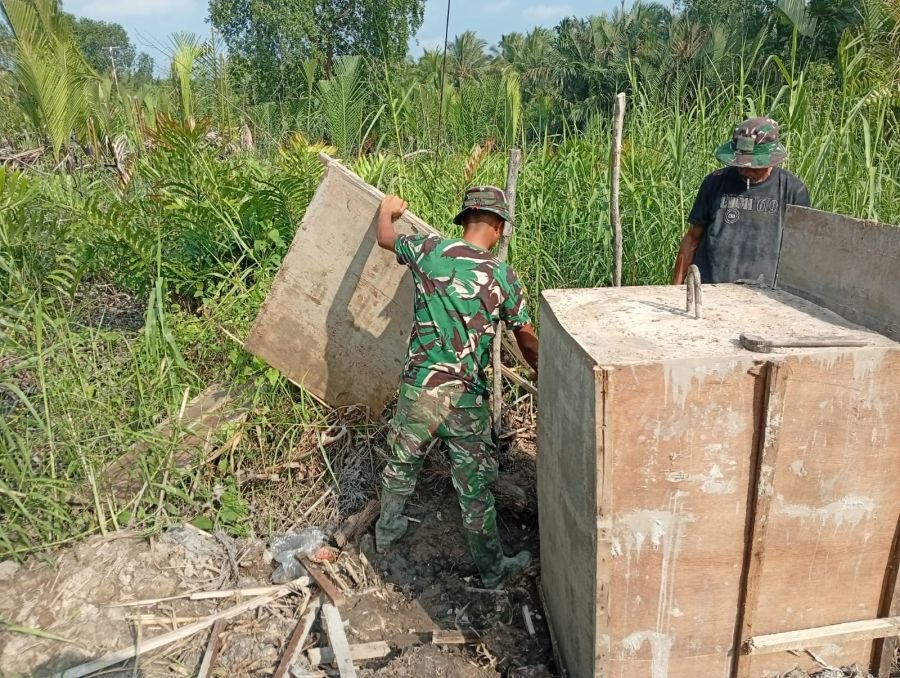 Progres Pembangunan Jembatan Gantung di Desa Sialang Jaya Capai 88 Persen pada Pekerjaan Pondasi Pil