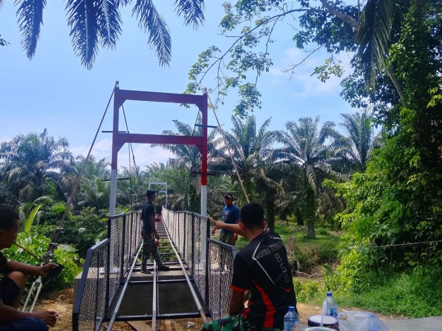 Jembatan Gantung Garuda Sukaraja Masuki Tahap Finishing, Pengecatan Dikebut
