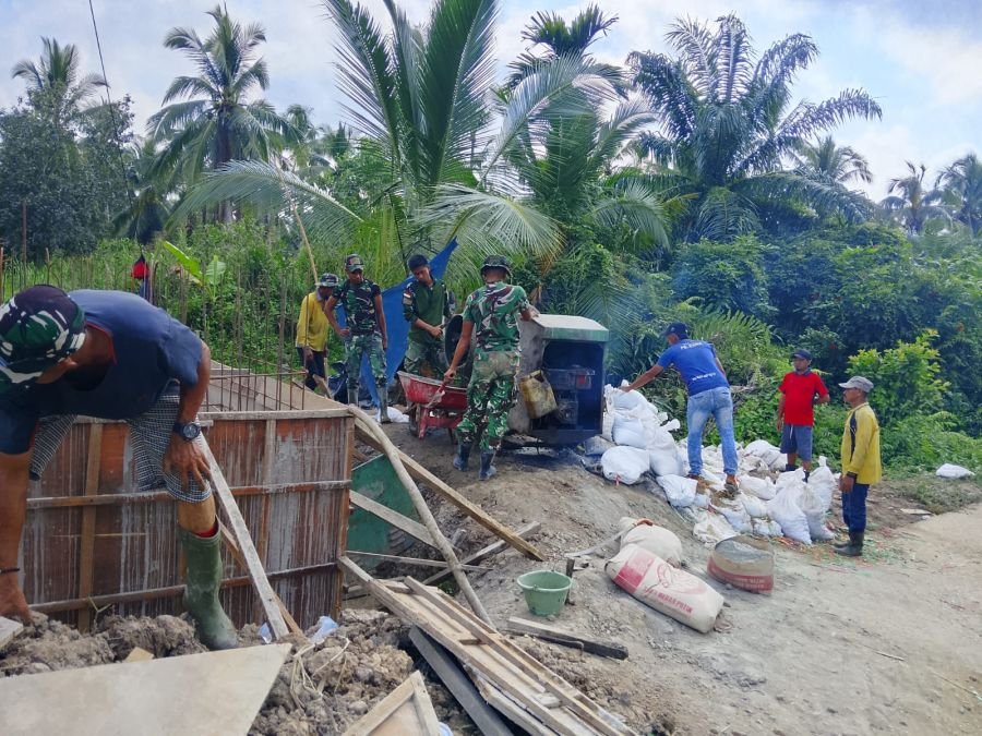 Progres Pembangunan Jembatan Gantung di Desa Sialang Jaya Capai 82 Persen pada Tahap Pondasi Pilon