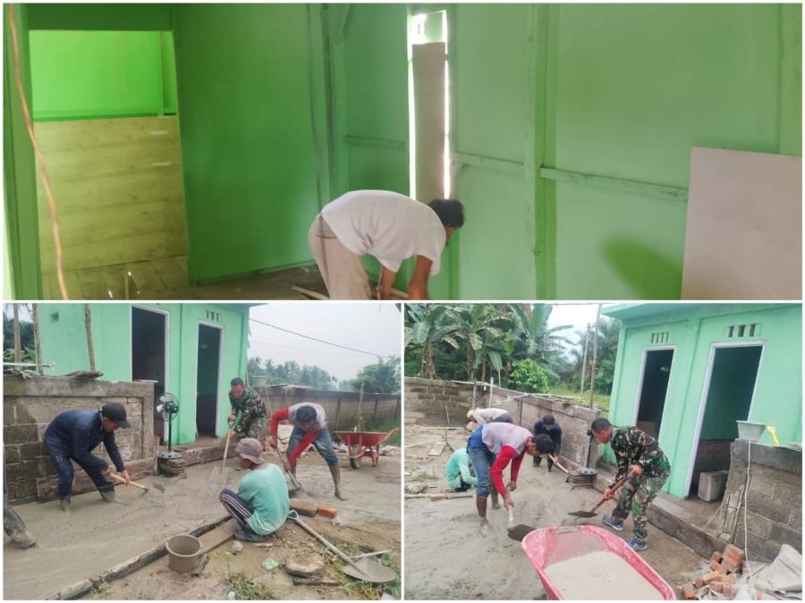 Progres TMMD 130 Kodim 0314 Inhil di Kuala Lemang, Rehab RTLH dan MCK Masuki Tahap Finishing