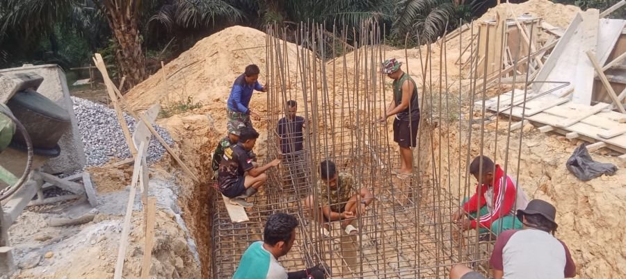 Progress Lanjut, Jembatan Perintis Garuda di Keritang Hulu Terus Dikerjakan