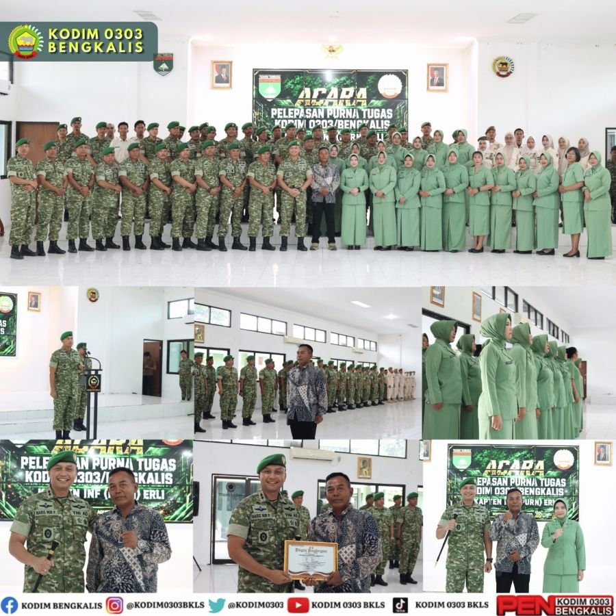 Purna Tugas Bukan Akhir Pengabdian, Kodim Bengkalis Lepas Kapten Inf (Purn) Erli Penuh Kehormatan