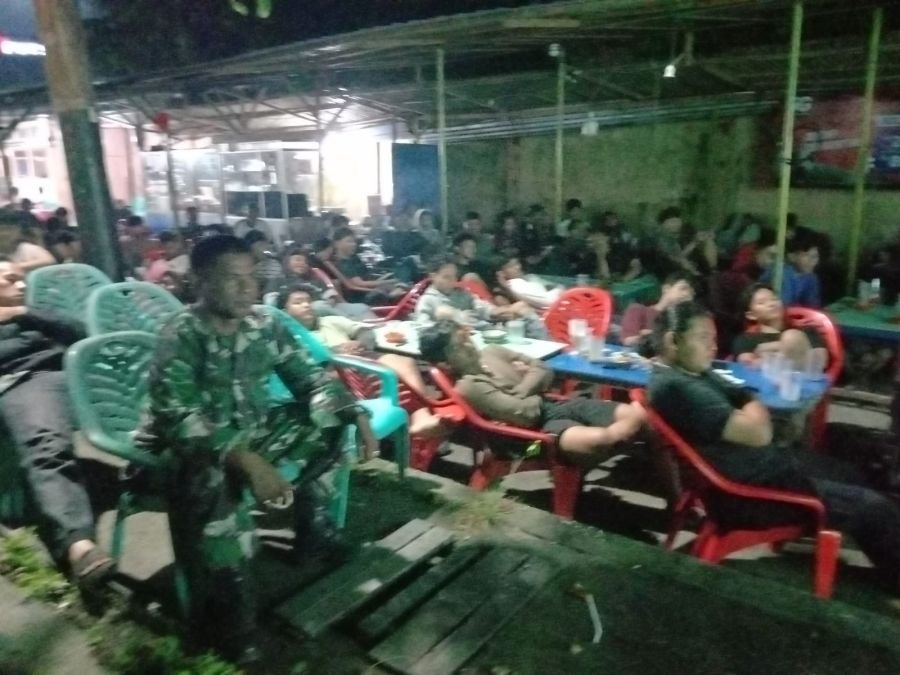 Ratusan Warga Padati Nobar Piala Dunia 2026 bersama Danposramil 01/Tembilahan
