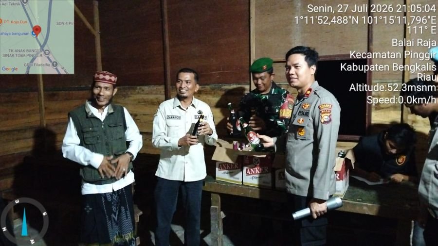 Razia Pekat di Sepanjang Jalan Lintas Duri Kecamatan Pinggir Berjalan Aman dan Lancar