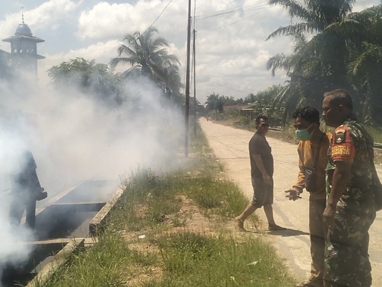 Respons Cepat Lonjakan Kasus DBD, Koramil 01/Bangko dan Puskesmas Sisir Pekarangan Warga 
