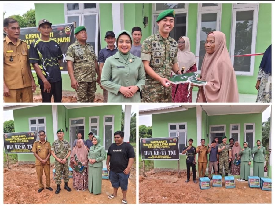 Sambut HUT TNI ke-81, Dandim Letkol Inf M Ricky Serahkan Bantuan RTLH untuk Lansia di Batu Hampar