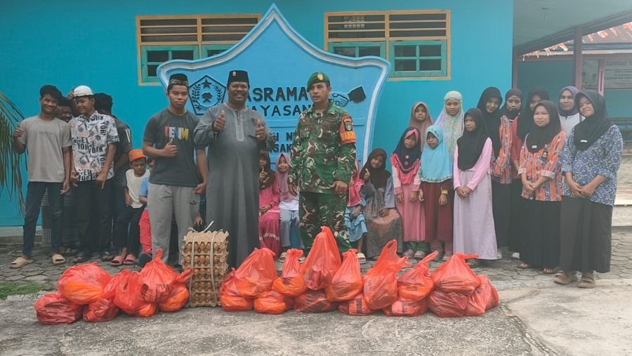 Wujud Kepedulian Kepada Sesama, Sambut HUT TNI Ke81 Koramil 16/Tapung Sambangi Panti Asuhan