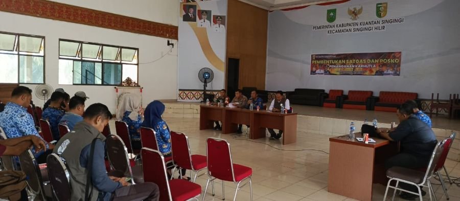 Satgas dan Posko Karhutla Singingi Hilir Resmi Dibentuk, Damkar Jadi Pusat Koordinasi