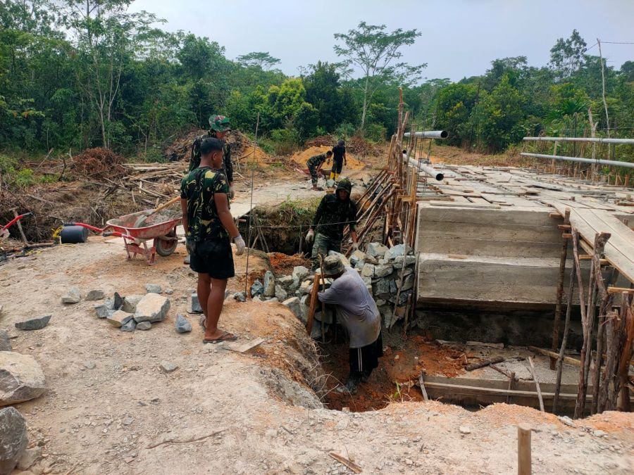 Satgas Jembatan Kodim 0315/Tanjungpinang Wujudkan Asta Cita Presiden RI Melalui Pembangunan Jembatan