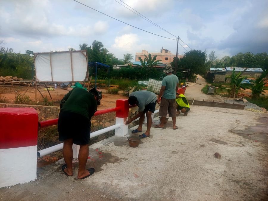 Satgas Jembatan Kodim 0315/Tanjungpinang Percepat Finishing Jembatan Program Presiden RI
