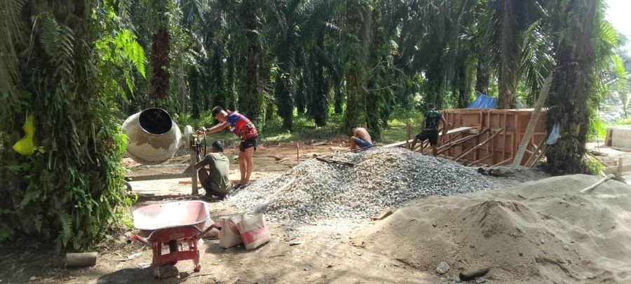 Satgas Kodim 0302/Inhu Kebut Pengecoran Angkur Jembatan Garuda