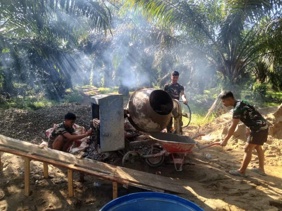 Satgas Kodim 0302/Inhu Percepat Pekerjaan Angkur Jembatan Perintis Garuda Sukaraja