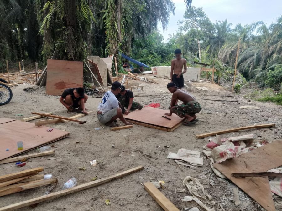 Satgas Kodim 0302/Inhu Percepat Tahap Krusial Jembatan Garuda Sukaraja