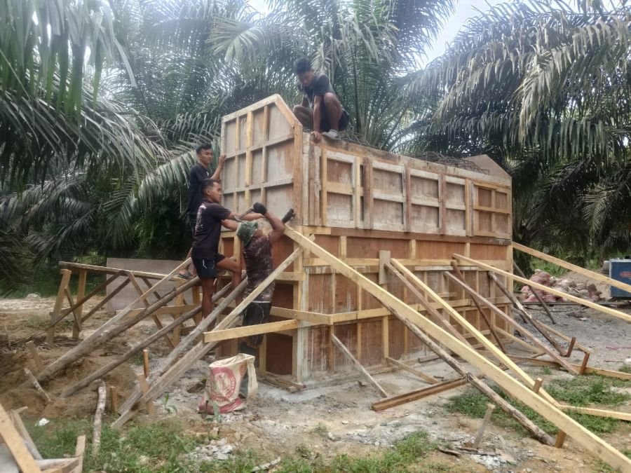 Satgas Kodim 0302/Inhu Tambah Ketinggian Angkur, Pembangunan Jembatan Garuda Dikebut