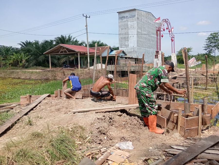 Semangat Gotong Royong Tak Surut, Pembangunan Jembatan Garuda Memasuki Tahap Pengecoran Pondasi