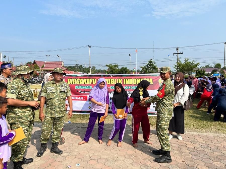 Semarakkan HUT ke-81 RI, TNI AD di Kabupaten Rokan Hulu Gelar Lomba Bersama Pelajar