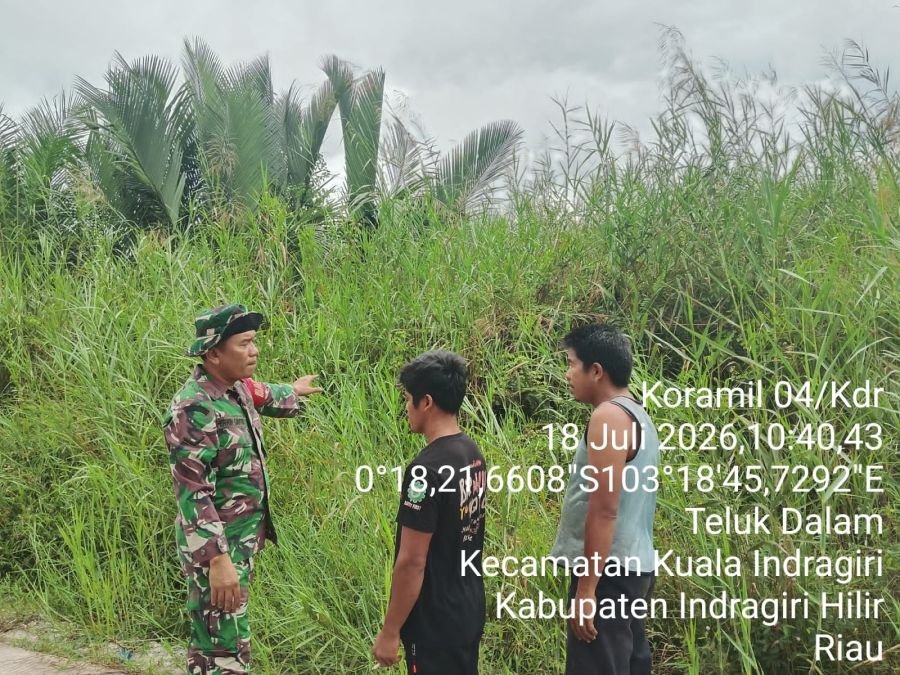Serda Erwin Savitri Laksanakan Patroli Tapal Batas dan Sosialisasi Karhutla di Desa Teluk Dalam