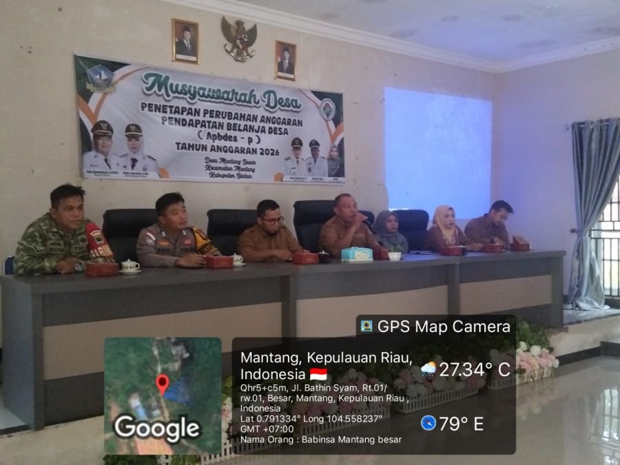 Serda L.P Gultom Hadiri Rapat Penetapan APBDes Perubahan TA 2026 Desa Mantang Besar