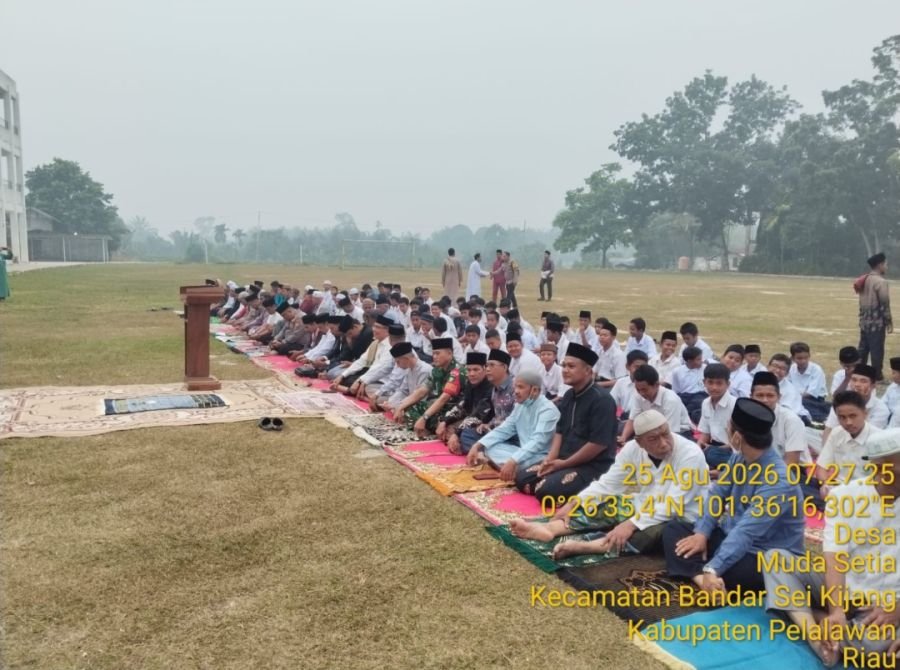 Serka Hermanto Hadiri Sholat Istisqa Bersama Santri di Bandar Seikijang