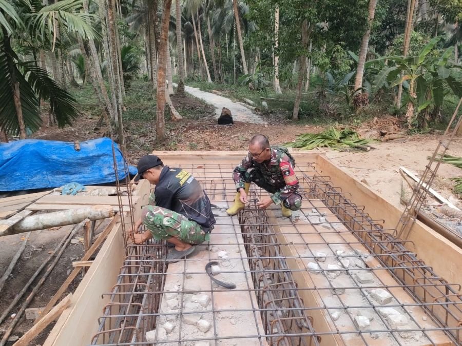 Sertu Ichlas Pantau Progres Jembatan Simpang Teluk Medan, Struktur Dasar Tuntas